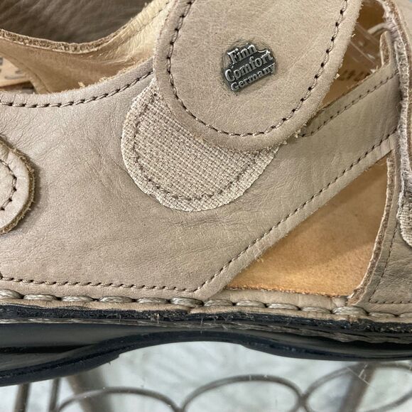 Finn Comfort Women’s  Sandal Size 37 6.5 Tan Adjustable Triple Strap Shoe - Picture 4 of 10